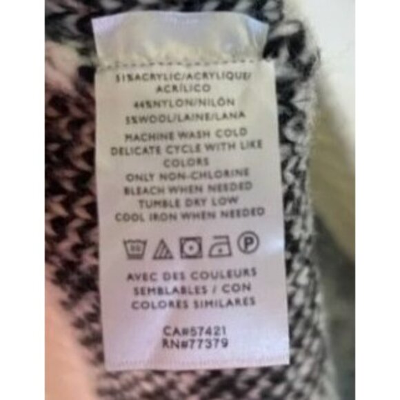 Ann Taylor Geometric Stripe Turtleneck Sweater Womens Medium Wool Blend NEW - Picture 8 of 8